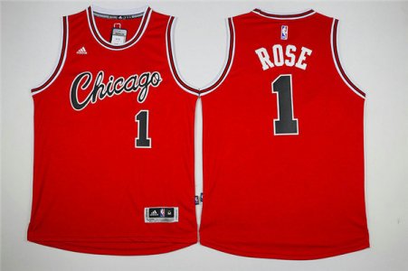 Maillot De Basket Chicago Bulls Derrick Rose 1 Tissus Sportif Fans Edition Retro Rouge